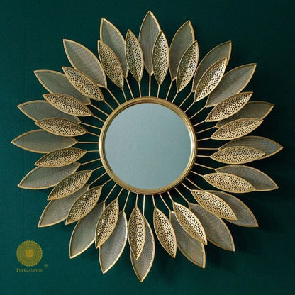 Designer Premium Flower Wall Mirror (30 Inches) - The Gharnish - A Unit of Satkala Creations
