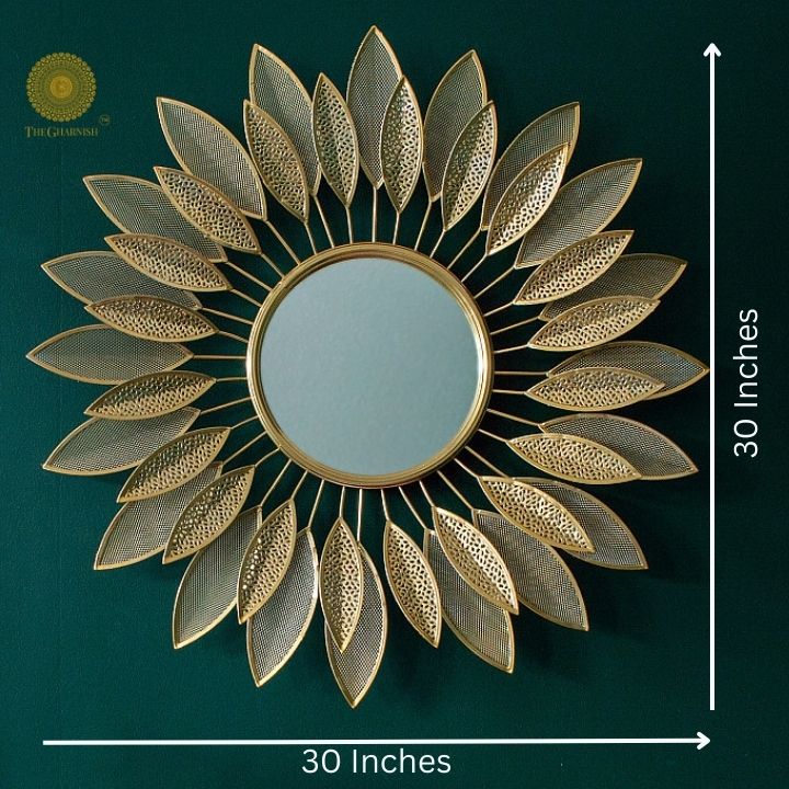 Designer Premium Flower Wall Mirror (30 Inches) - The Gharnish - A Unit of Satkala Creations