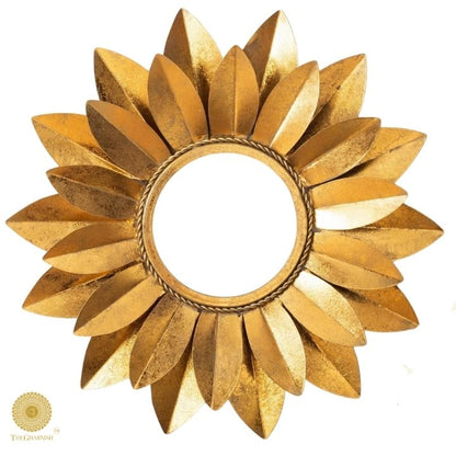 Designer Sunflower Wall Mirror by The Gharnish, 24-inch decorative mirror with sunflower frame for stylish home decor.