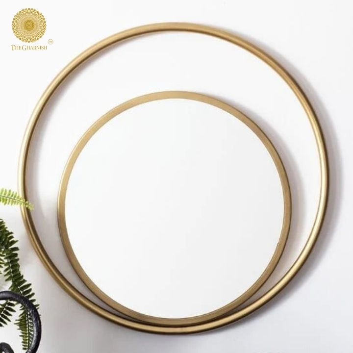 Double Ring Wall Mirror (24 Inches Dia) - The Gharnish - A Unit of Satkala Creations