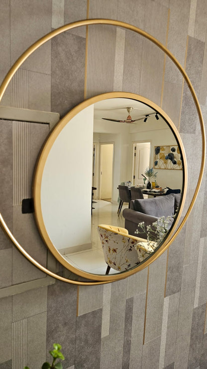 Double Ring Wall Mirror (24 Inches Dia) - The Gharnish - A Unit of Satkala Creations