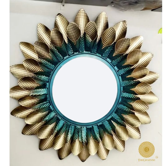 Folded leaves Wall Mirror (30 Inches) - The Gharnish - A Unit of Satkala Creations