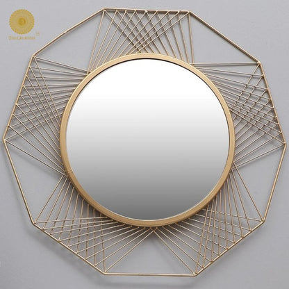 24-inch diameter Spider Web Designed Wall Mirror by The Gharnish with a unique web pattern on the frame.