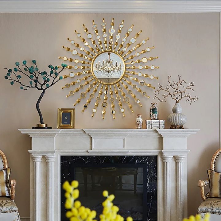 Stylish 30-inch diameter designer wall mirror by The Gharnish with a sleek frame, perfect for modern home decor.