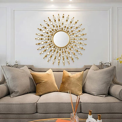Stylish designer wall mirror by The Gharnish, 30-inch diameter with a modern frame, ideal for contemporary home decor.