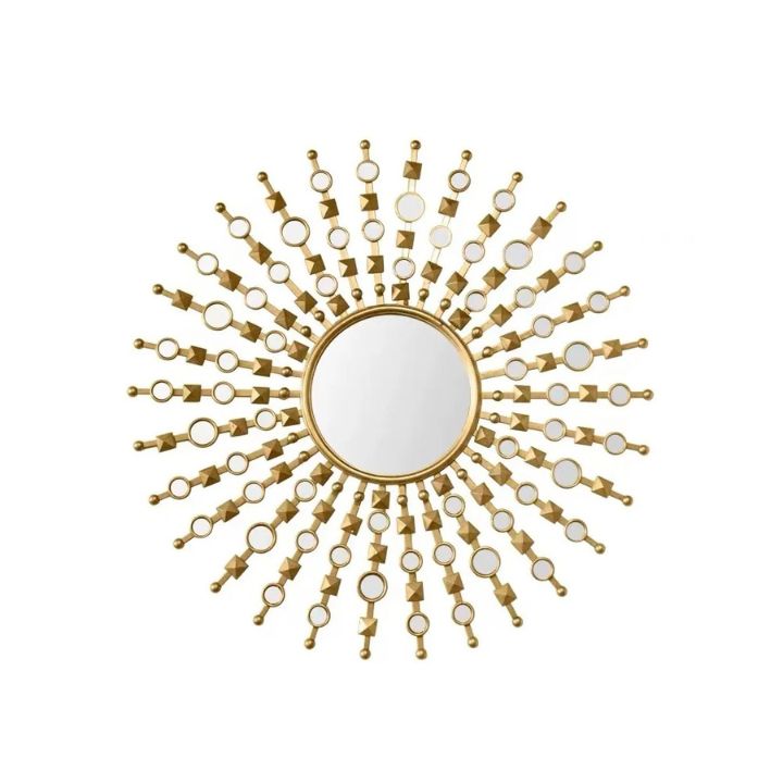 Stylish 30-inch diameter designer wall mirror by The Gharnish, featuring a modern frame and reflective glass surface.