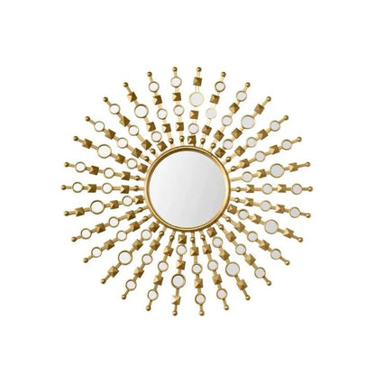Stylish 30-inch diameter designer wall mirror by The Gharnish, featuring a modern frame and reflective glass surface.