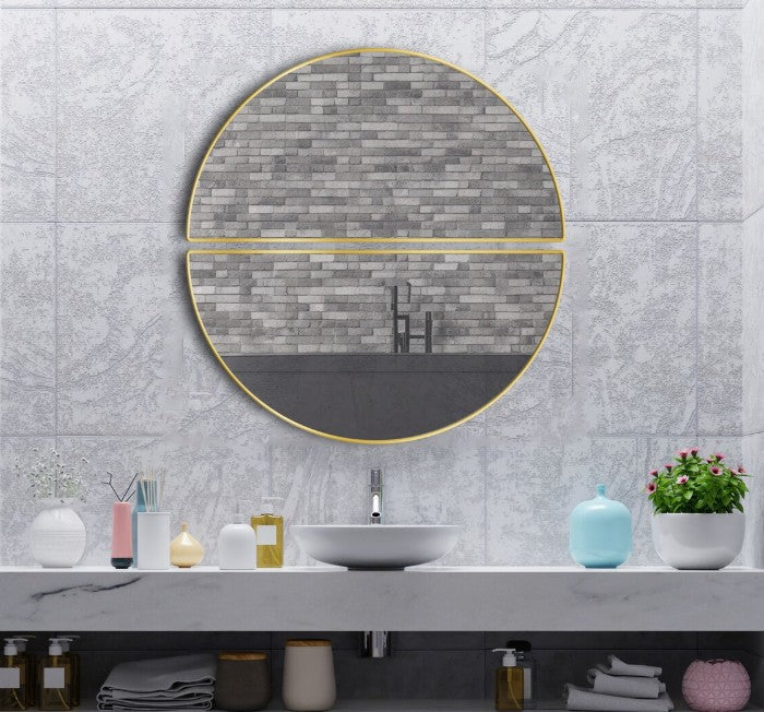 Unique and timeless irregular wall mirror by The Gharnish with an artistic, asymmetrical design for modern interior decor.