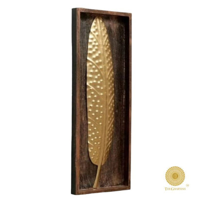 Hale Leaf Wooden Frame Wall Art (8x20 Inches) - The Gharnish - A Unit of Satkala Creations