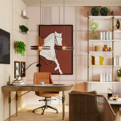 Wooden Brown Stereoscopic horse art Modern light luxury Abstract Large Wall Art - The Gharnish - A Unit of Satkala Creations