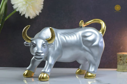 Bull of Wall Street Figurine Silver - The Gharnish - A Unit of Satkala Creations
