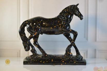 Feng Shui Black Horse Figurine by TheGharnish, a detailed black horse animal figurine for good luck and positive energy.