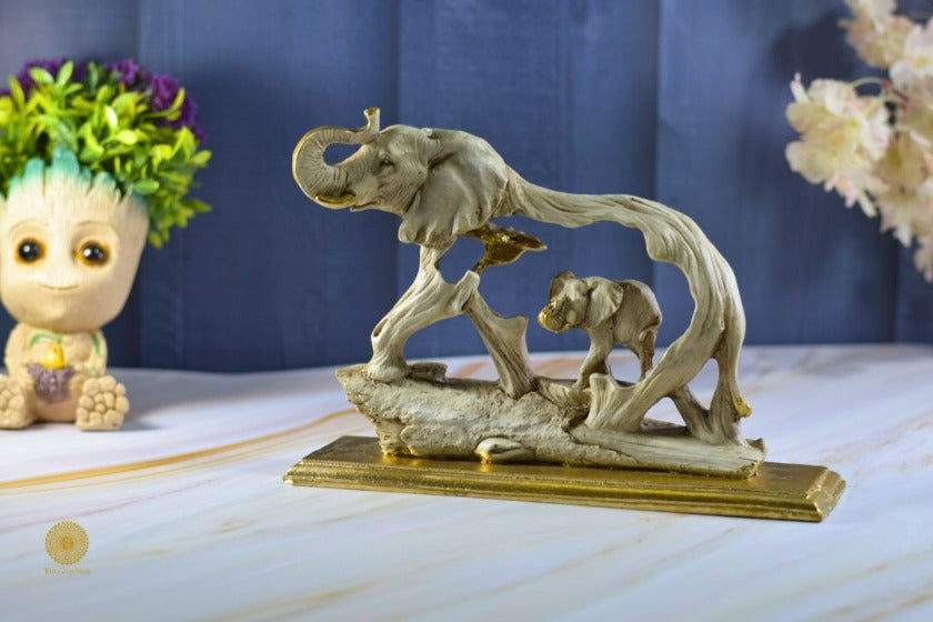 Feng Shui Shadow Elephant Figurine by TheGharnish, decorative animal figurine with detailed shadow design on a plain background