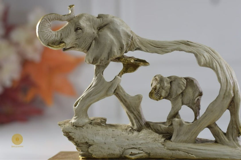 Feng Shui shadow elephant figurine from TheGharnish, decorative animal figurine for good luck and positive energy.
