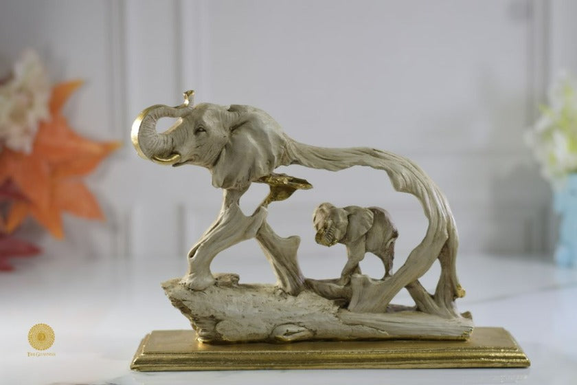 Feng Shui Shadow Elephant Figurine by TheGharnish, a detailed animal figurine with a shadowy finish, ideal for home decor.