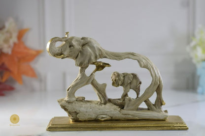 Feng Shui Shadow Elephant Figurine by TheGharnish, a detailed animal figurine with a shadowy finish, ideal for home decor.