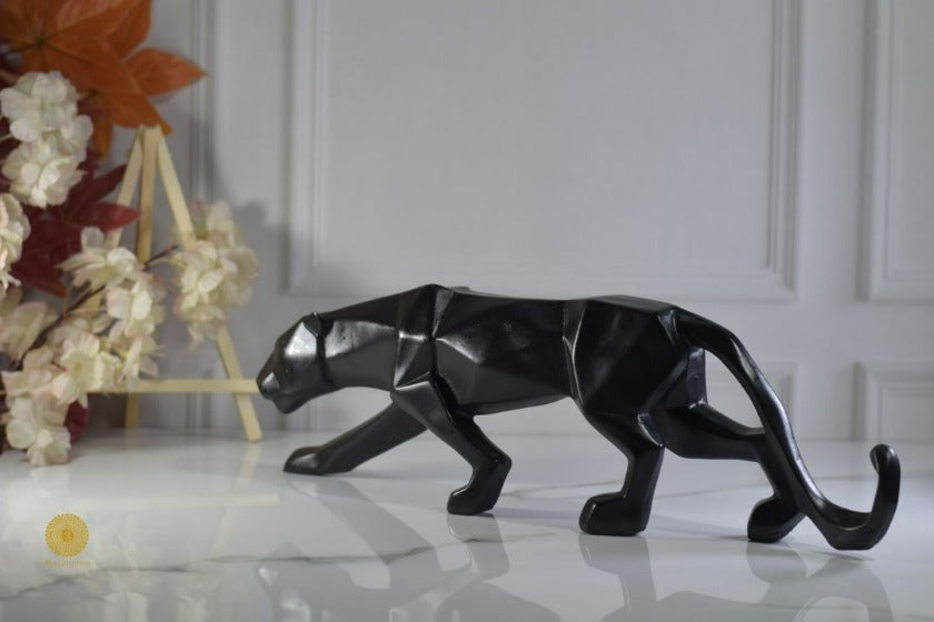 Geometric pattern Panthar animal figurine by TheGharnish, detailed sculpture with intricate geometric design.