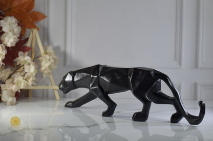 Geometric pattern Panthar animal figurine by TheGharnish, detailed sculpture with intricate geometric design.