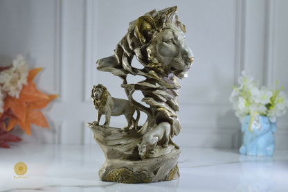 Lion family figurine by TheGharnish, detailed animal figurines set featuring a majestic lion family sculpture.