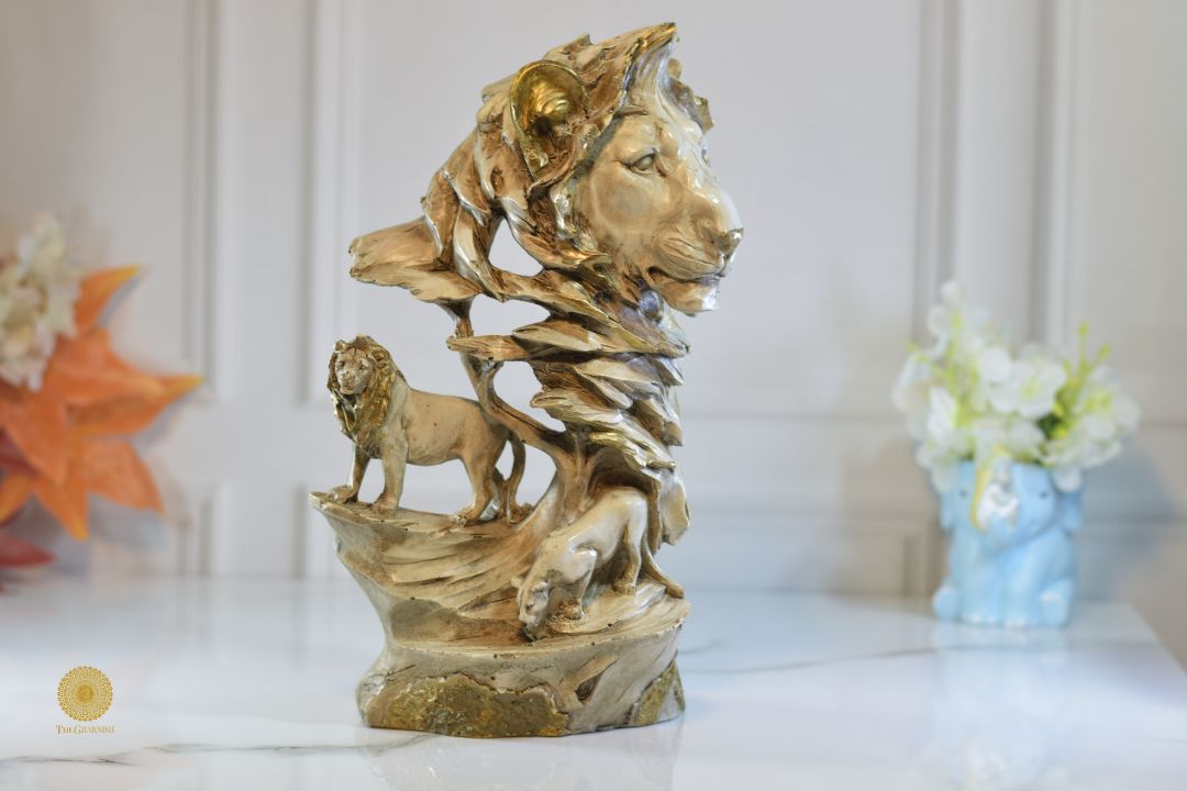 Lion family figurine by TheGharnish, detailed animal figurines set featuring a realistic lion family sculpture.