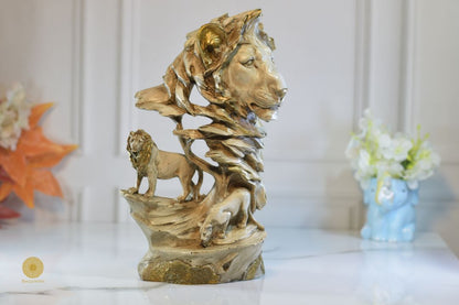Lion family figurine by TheGharnish, detailed animal figurines set featuring a realistic lion family sculpture.