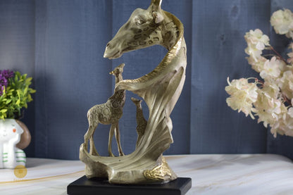 Modern Giraffe Family animal figurines by TheGharnish, detailed giraffe showpiece with a stylish, contemporary design.