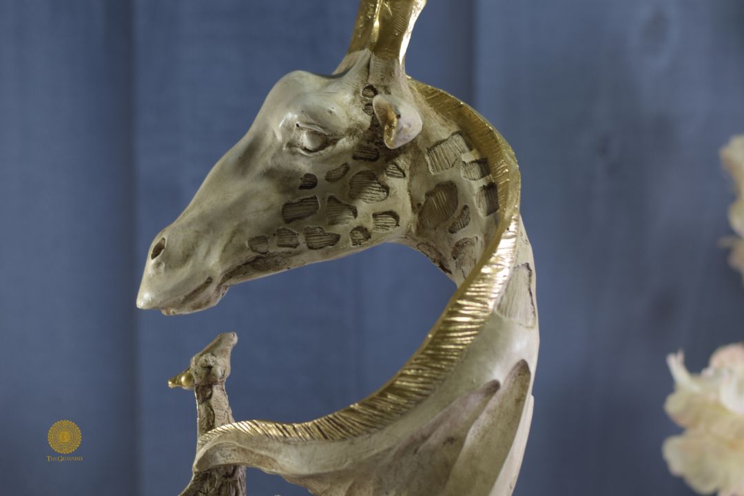 Modern Giraffe Family figurine by TheGharnish, decorative animal showpiece featuring a detailed giraffe family sculpture.
