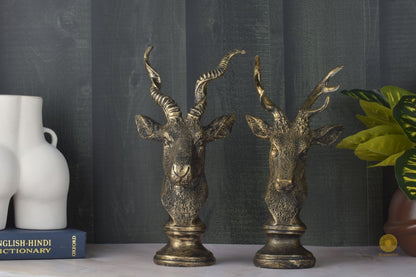 Pair of Deer Resin Figurine - The Gharnish - A Unit of Satkala Creations