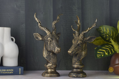 Pair of Deer Resin Figurine - The Gharnish - A Unit of Satkala Creations