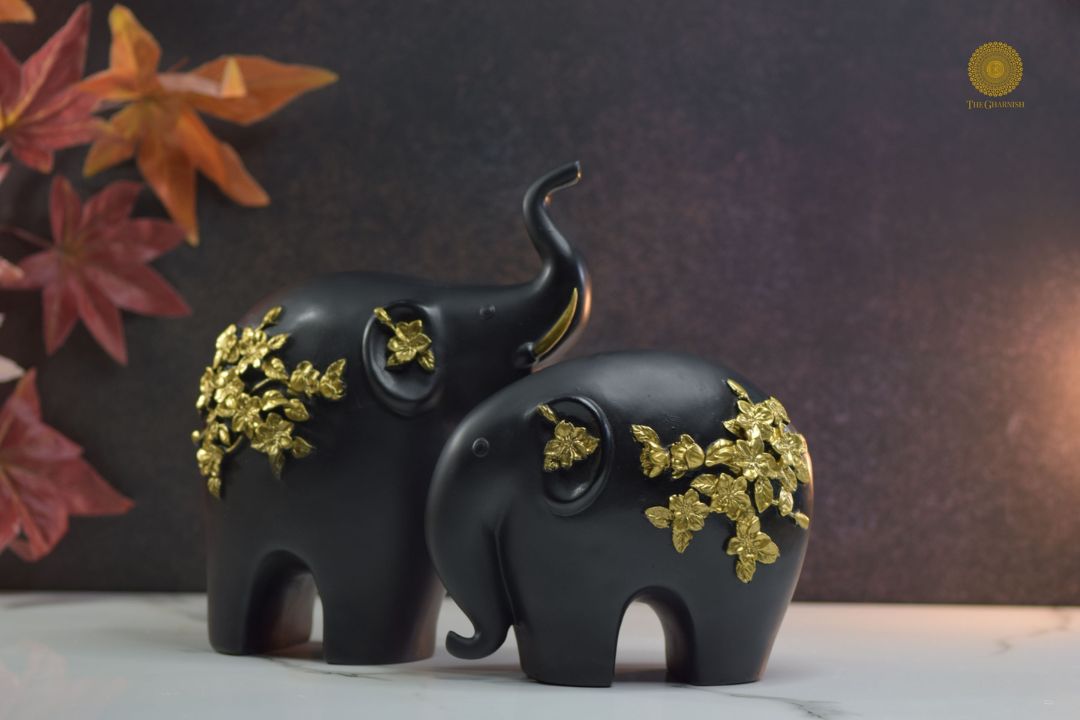 Premium pair of elephant animal figurines by TheGharnish, showcasing detailed, realistic resin elephants on a neutral background.