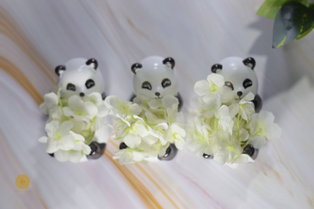 Small panda-shaped ceramic miniature pot by TheGharnish, detailed artwork featuring a cute panda design.