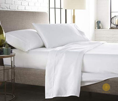 Lemon-colored 100% cotton premium bedsheet by TheGharnish, featuring 300 thread count for soft, luxurious bedding.