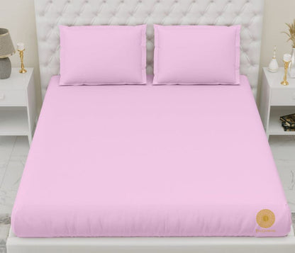 Lemon-colored 100% cotton premium bedsheet by TheGharnish with 300 TC, showcasing soft, smooth fabric and elegant bedding design.