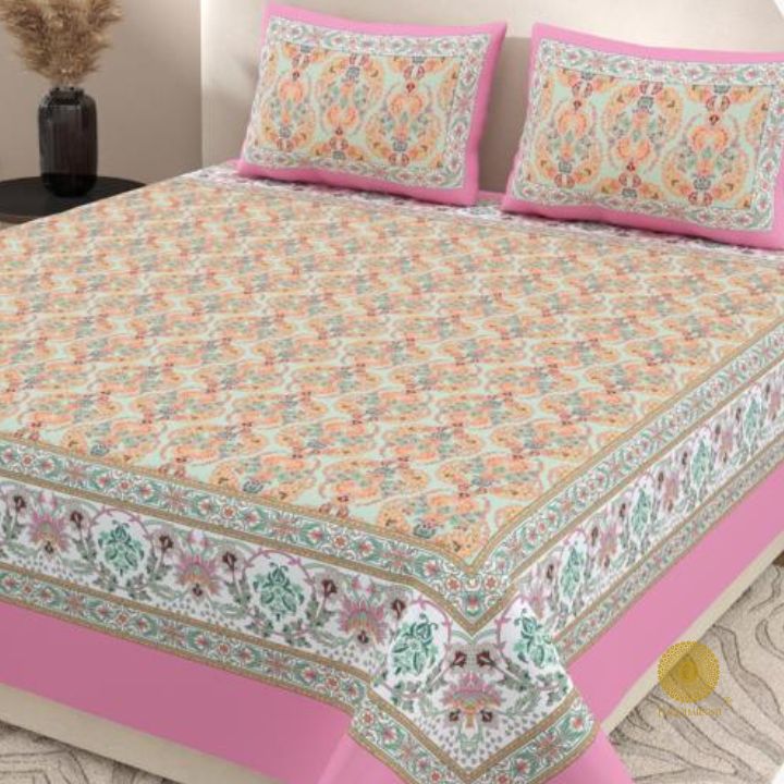 Elegant king size bedsheet 3-piece set by TheGharnish, featuring a stylish bedding design with intricate patterns for a luxurious look.