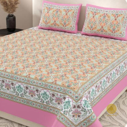 Elegance King Size Bedsheet 3pcs Set - The Gharnish - A Unit of Satkala Creations