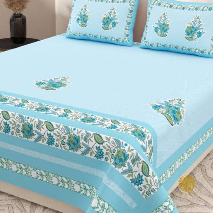 Elegance King Size Bedsheet Set - Flower Chain - The Gharnish - A Unit of Satkala Creations
