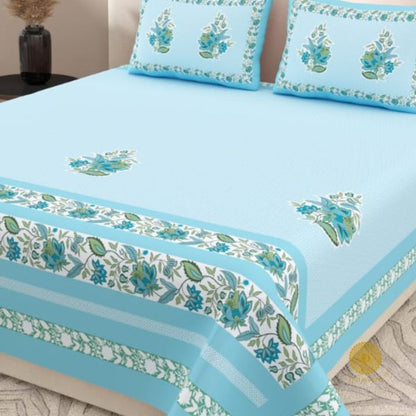 Elegance King Size Bedsheet Set - Flower Chain - The Gharnish - A Unit of Satkala Creations