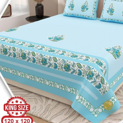 Elegance King Size Bedsheet Set - Flower Chain - The Gharnish - A Unit of Satkala Creations