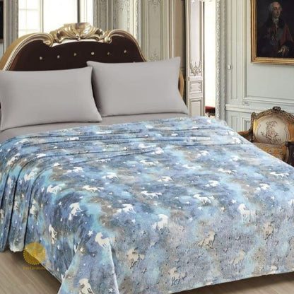 Glow in dark flannel blanket for kids from TheGharnish, cozy bedding with luminous star pattern in soft flannel fabric.