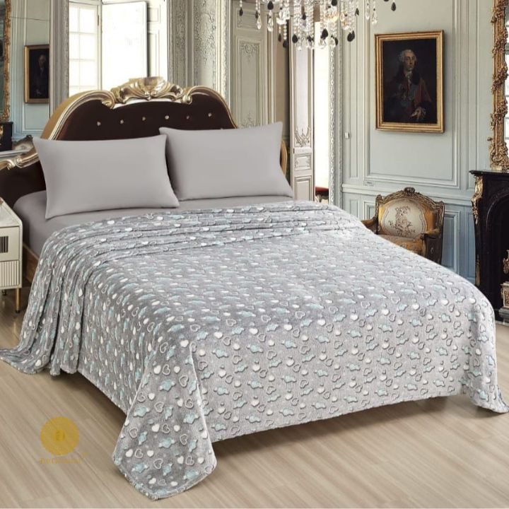 Glow in dark flannel blanket for kids by TheGharnish, soft bedding with luminous design, perfect for cozy nights.