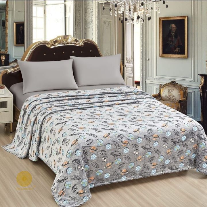 Glow in dark flannel blanket for kids by TheGharnish, cozy bedding with luminous star pattern in a soft, warm fabric.