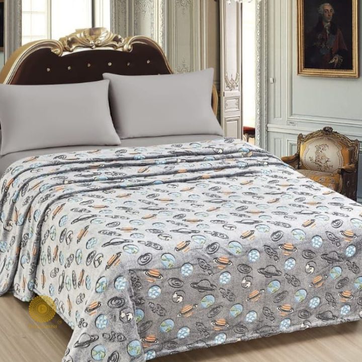 Glow in dark flannel blanket for kids by TheGharnish, cozy bedding with luminous star patterns in soft flannel fabric.