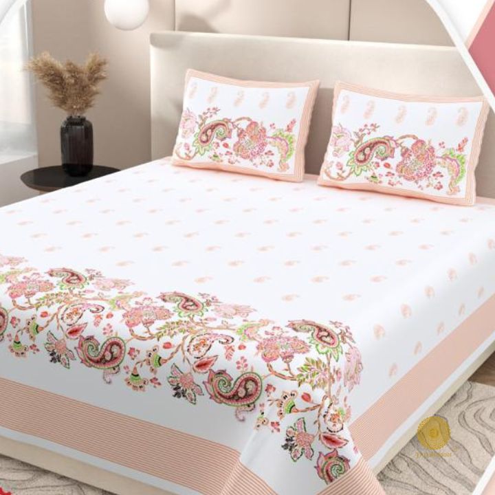 Luxurious super king size bedding set by TheGharnish with traditional design and premium quality, shown in a cozy bedroom setting.