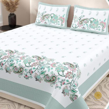 Luxurious super king size bedding set by TheGharnish with traditional design, showcasing soft, high-quality fabric and intricate patterns.
