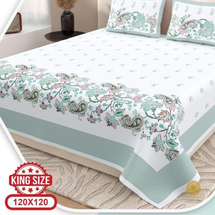 Luxurious Super King size bedding set by TheGharnish featuring traditional design and premium quality fabric.
