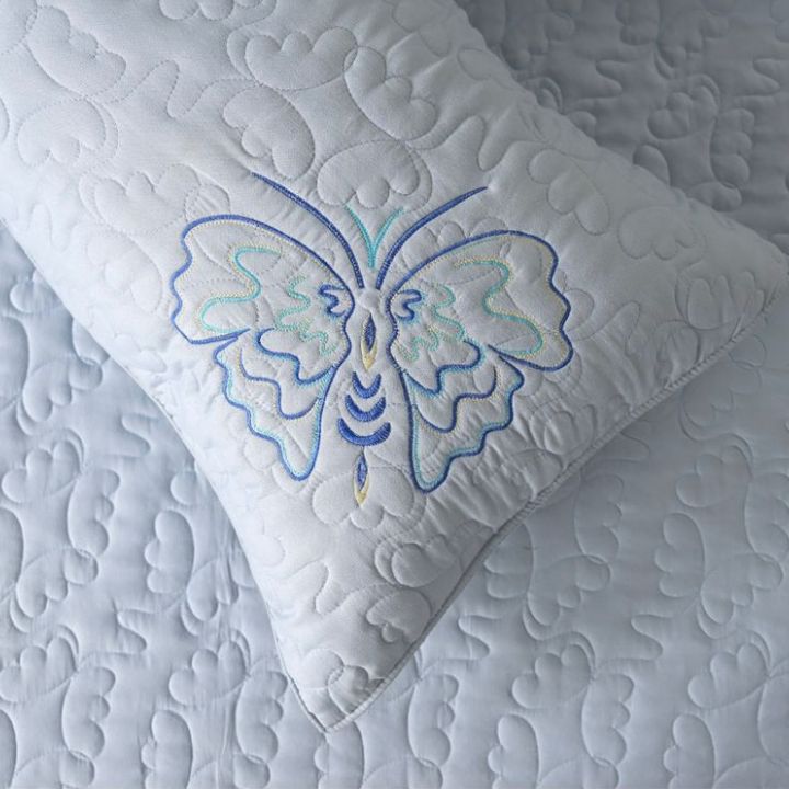 Queen Art embroidery bedding set of 3 by TheGharnish, featuring elegant embroidered bedcovers on a queen-size bed.