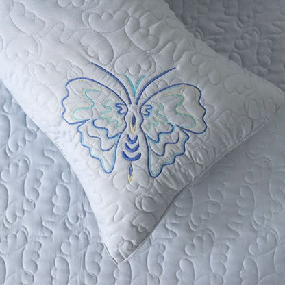 Queen Art embroidery bedding set of 3 by TheGharnish, featuring elegant embroidered bedcovers on a queen-size bed.