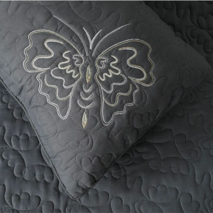Queen Art embroidery bedding set of 3 by TheGharnish, featuring elegant embroidered bedcovers for a stylish bedroom look.