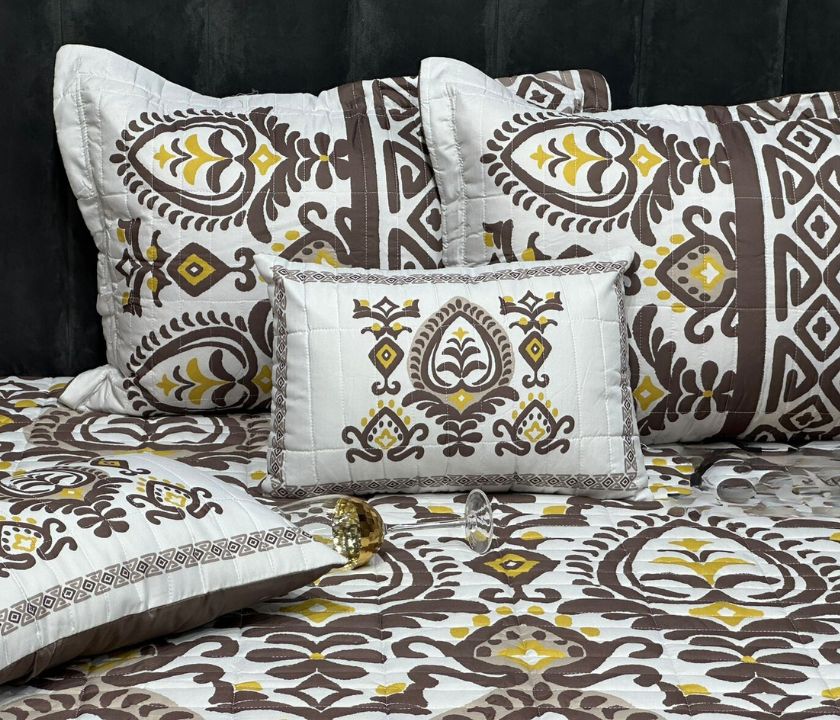 Sterling reversible quilted bedding set by TheGharnish, 5-piece high-quality bedding with elegant patterns and plush fabric.