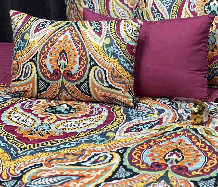 Sterling reversible quilted bedding set by TheGharnish with five pieces, featuring a luxurious high-class design and intricate stitching.